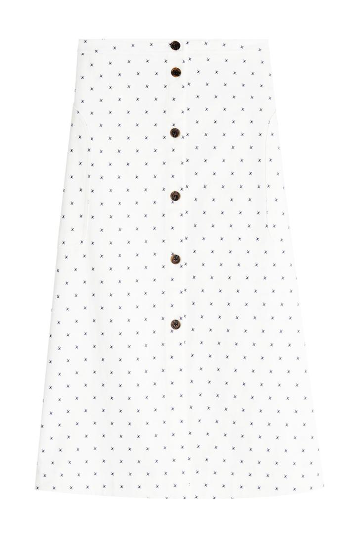 Jil Sander Navy Jil Sander Navy Embroidered Cotton Skirt