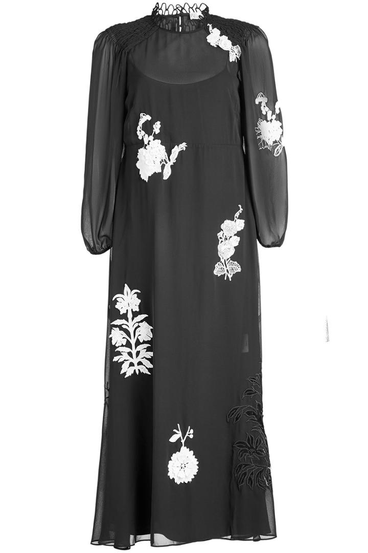 Red Valentino Red Valentino Embroidered Chiffon Dress