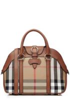 Burberry Shoes & Accessories Burberry Shoes & Accessories Check Print Milverton Tote With Leather Trim - Beige