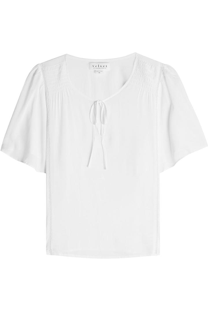 Velvet Velvet Blouse With Self-tie Neck