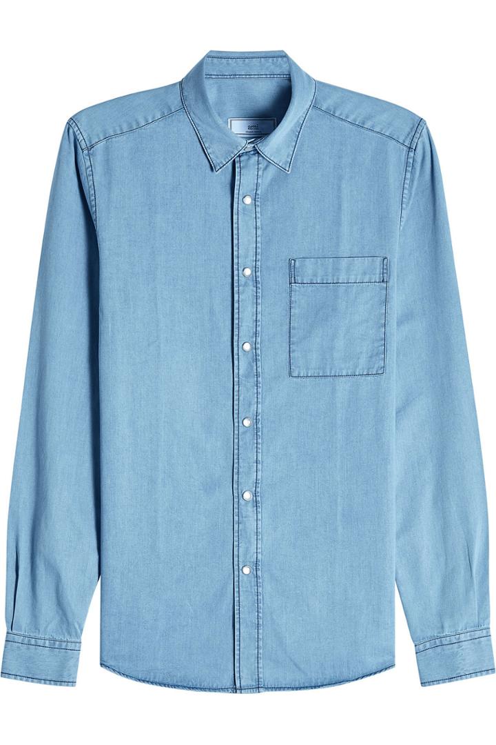 Ami Ami Denim Shirt With Cotton