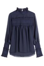 See By Chloé See By Chloé High Collar Smocked Shirt - Blue