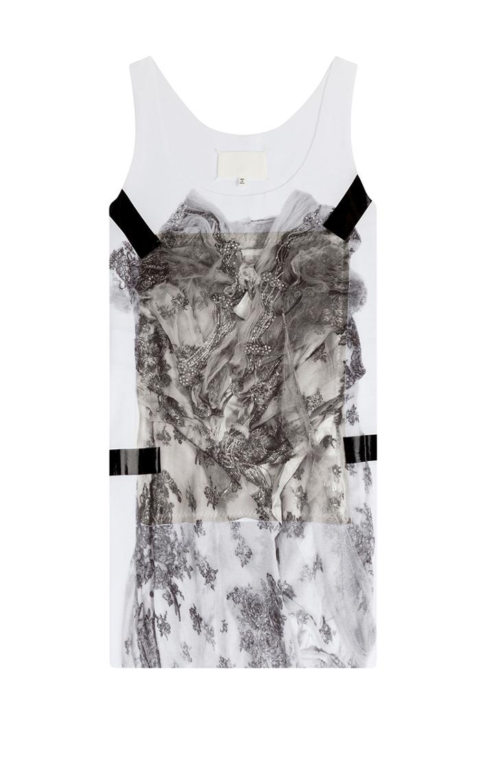 Maison Margiela Printed Cotton Tank With Applique