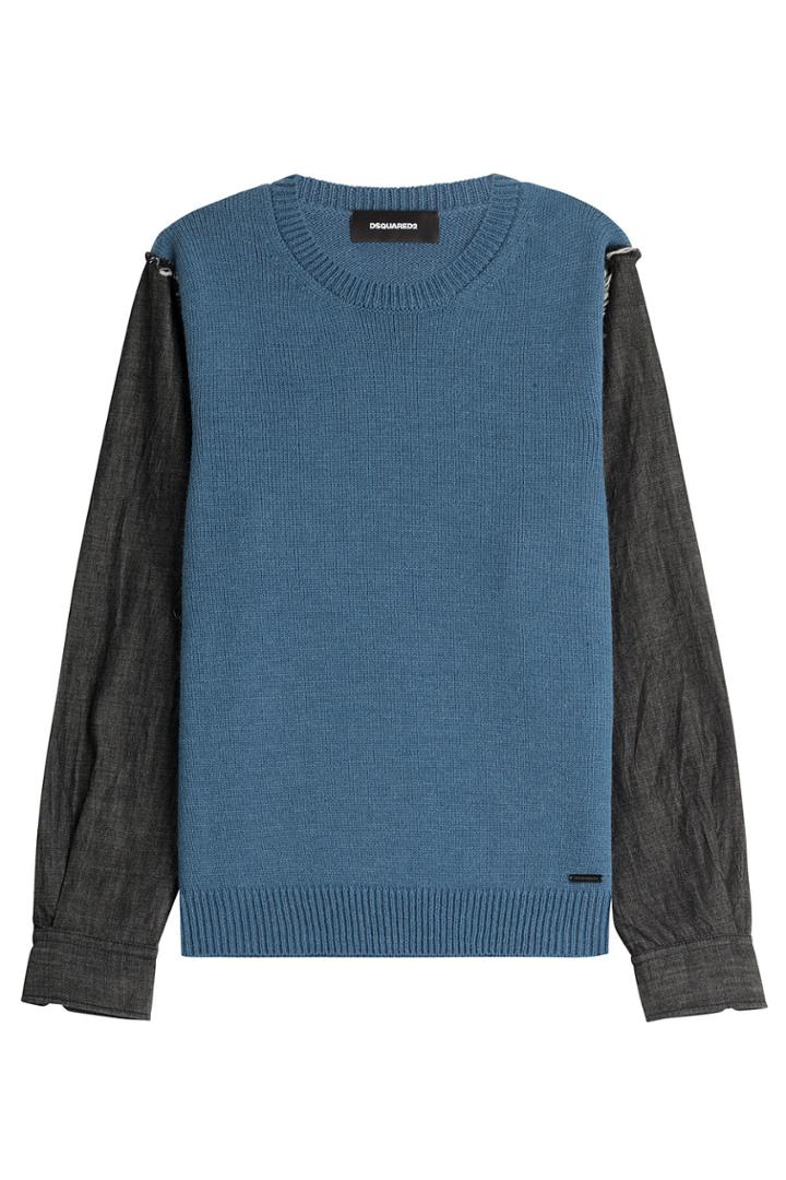 Dsquared2 Dsquared2 Knit Pullover With Denim Sleeves - None