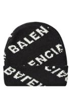 Balenciaga Balenciaga Logo Jacquard Hat In Camel And Virgin Wool