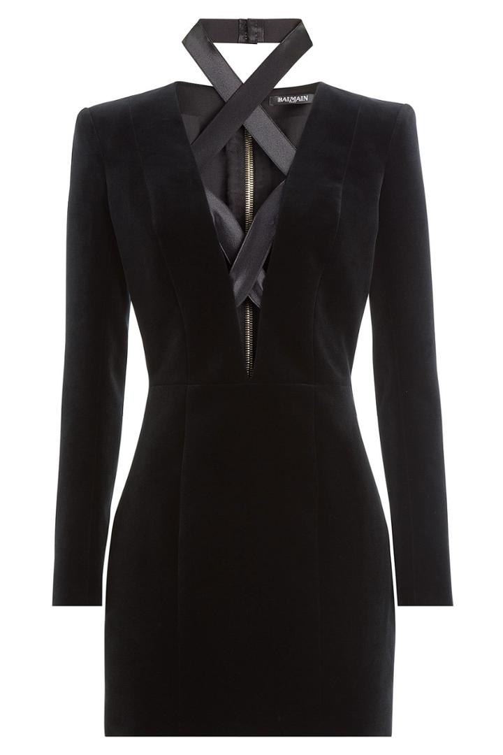 Balmain Balmain Lace-up Mini-dress - Black