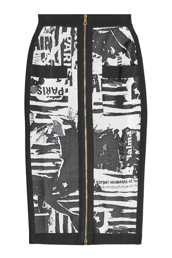 Balmain Balmain Printed Pencil Skirt