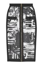 Balmain Balmain Printed Pencil Skirt