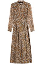 Burberry London Burberry London Printed Silk Dress - Brown