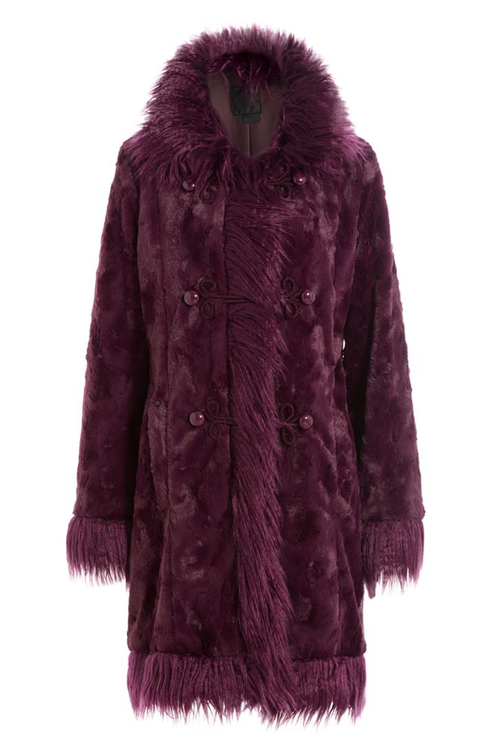Anna Sui Anna Sui Faux Fur Coat - Mauve