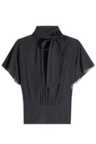 R.e.d. Valentino R.e.d. Valentino Chiffon Blouse With Self-tie Accent - Black