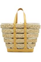 Paco Rabanne Paco Rabanne Cage East West Straw Tote With Cotton
