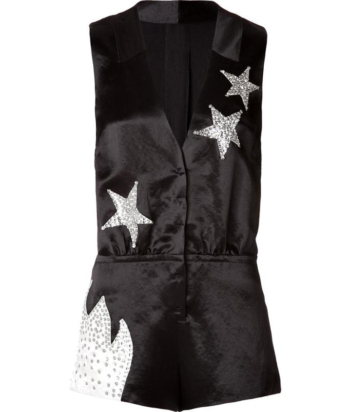 Marc By Marc Jacobs Satin Stud Embellished Stars Playsuit