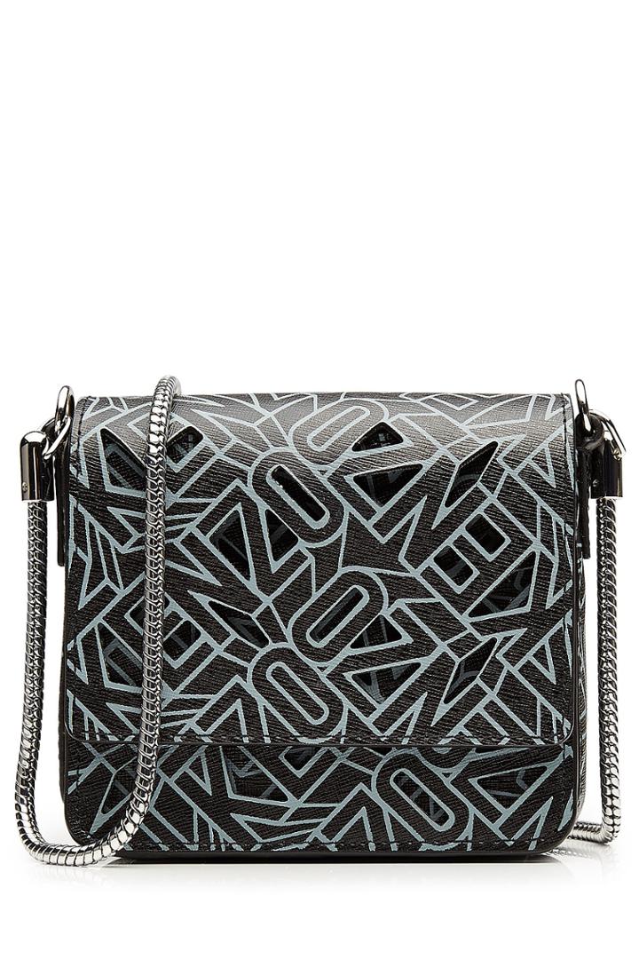 Kenzo Kenzo Printed Leather Shoulder Bag - Black