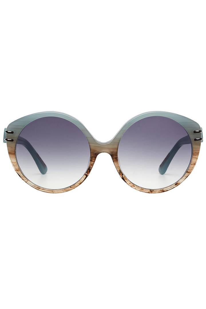 Roland Mouret Roland Mouret Farrah Round Sunglasses - Turquoise