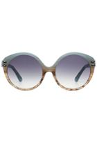 Roland Mouret Roland Mouret Farrah Round Sunglasses - Turquoise