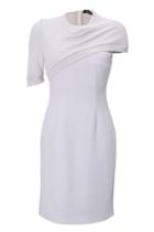Marios Schwab Marios Schwab Asymmetric Sleeve Knit Crepe Dress - White