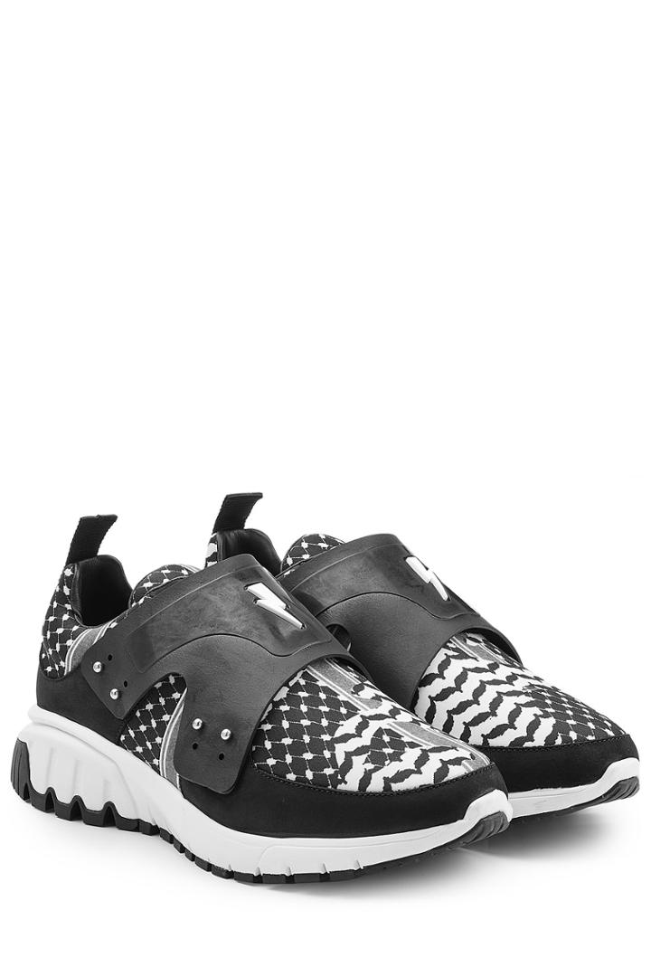 Neil Barrett Neil Barrett Printed Leather Sneakers - Black