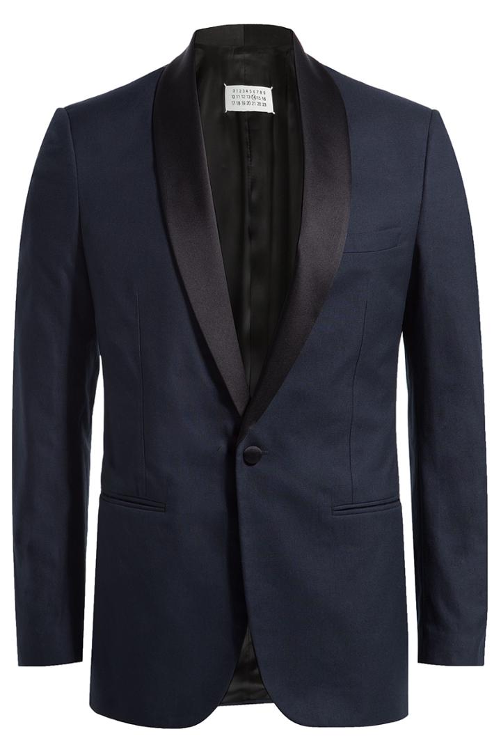 Maison Margiela Maison Margiela Cotton Blazer With Satin Lapels - Blue