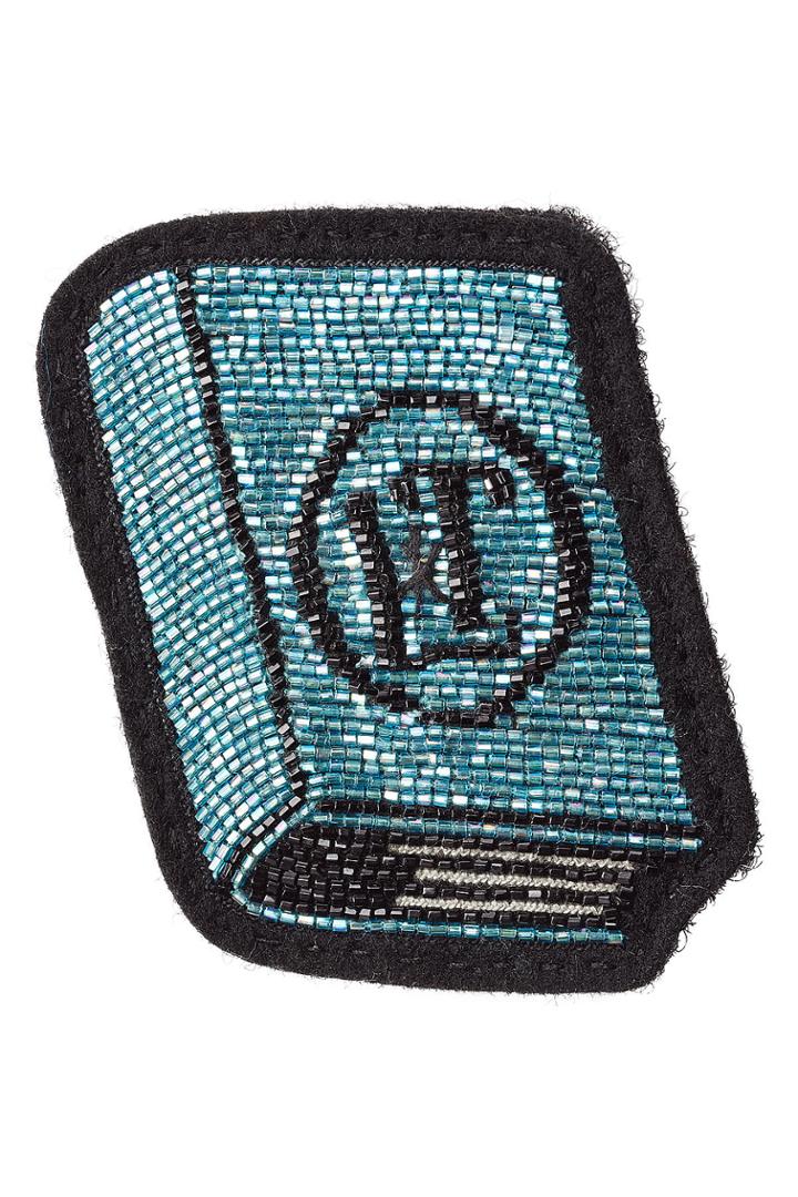Olympia Le-tan Olympia Le-tan Beaded Book Patch - Blue