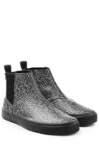 Kenzo Kenzo Printed Leather Ankle Boots - Black