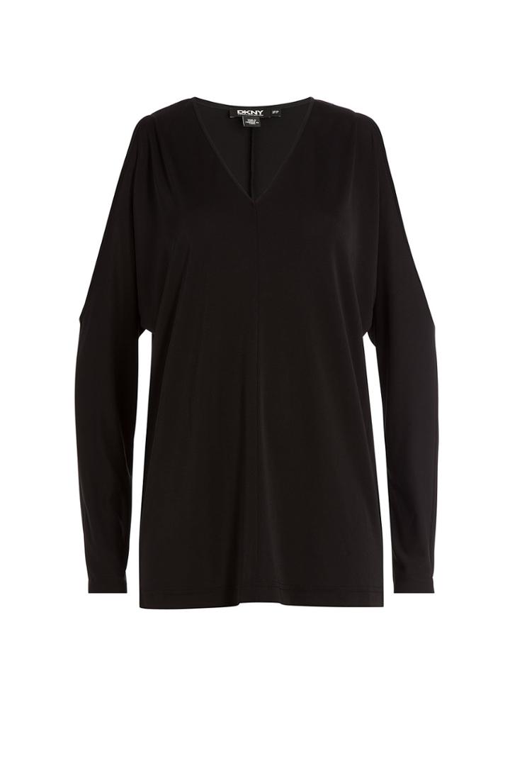 Dkny Dkny Crepe Blouse With Cut-out Shoulders - Black