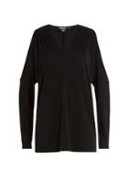 Dkny Dkny Crepe Blouse With Cut-out Shoulders - Black