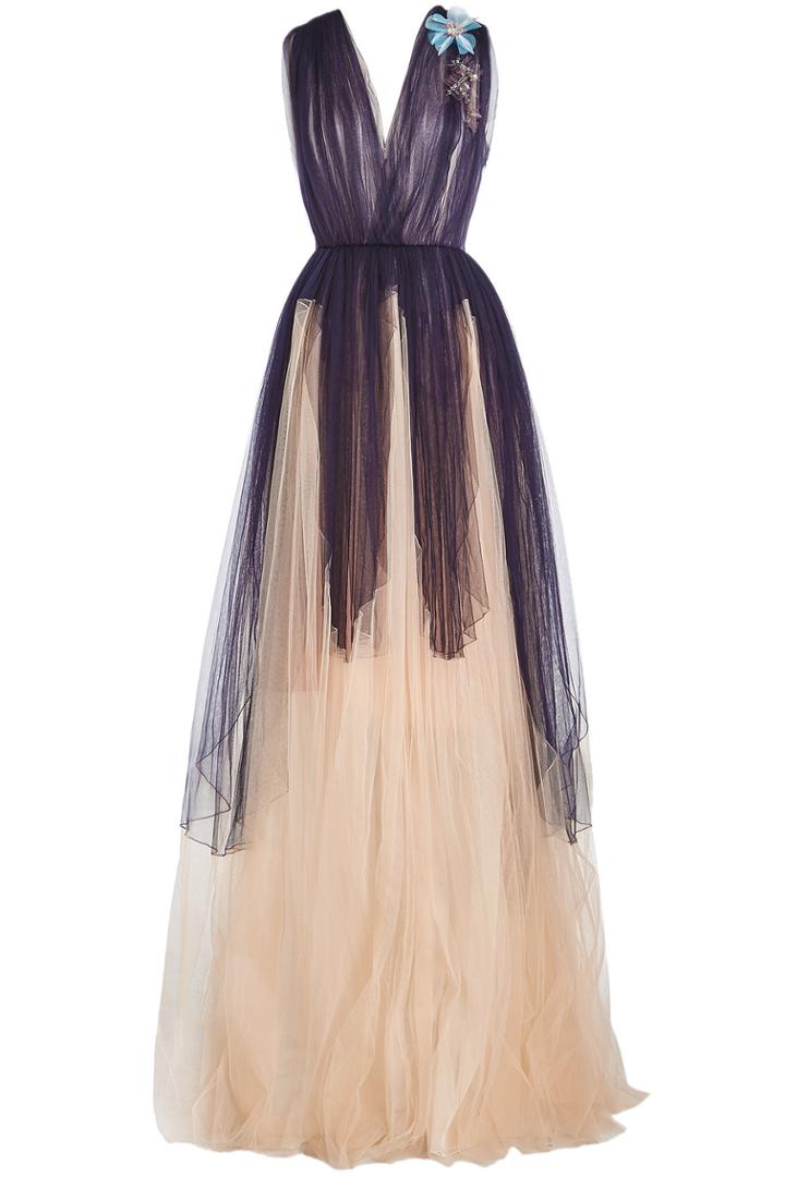 Delpozo Delpozo Floor Length Tulle Gown