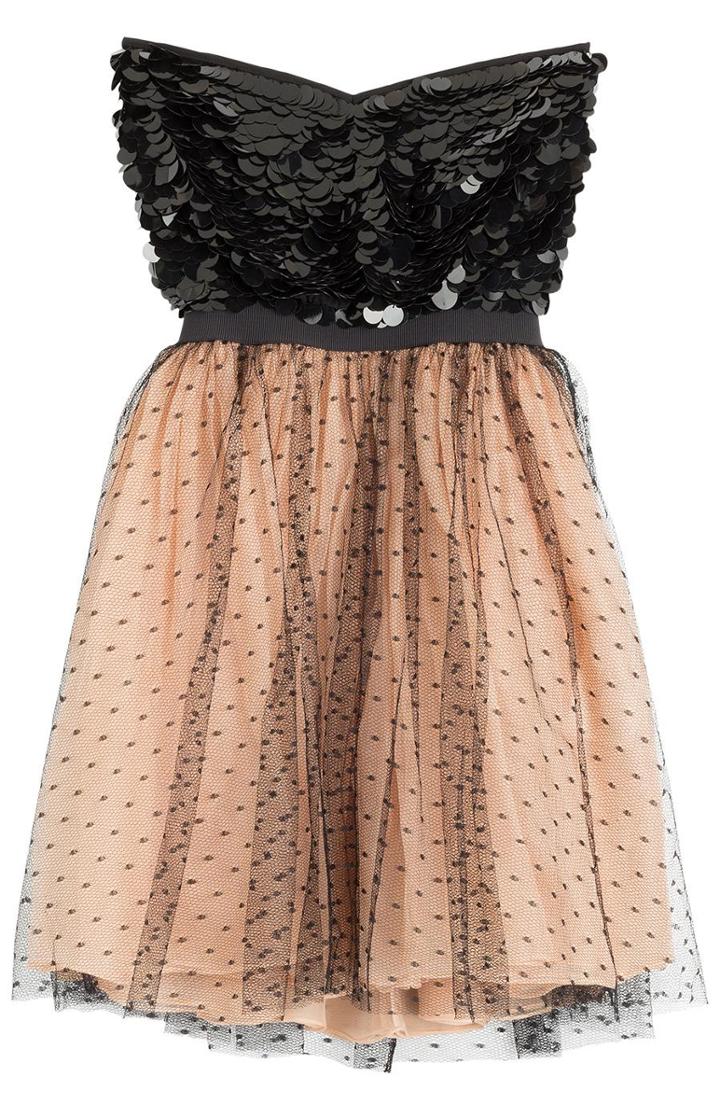 Red Valentino Swiss Dot Organza And Paillette Cocktail Dress