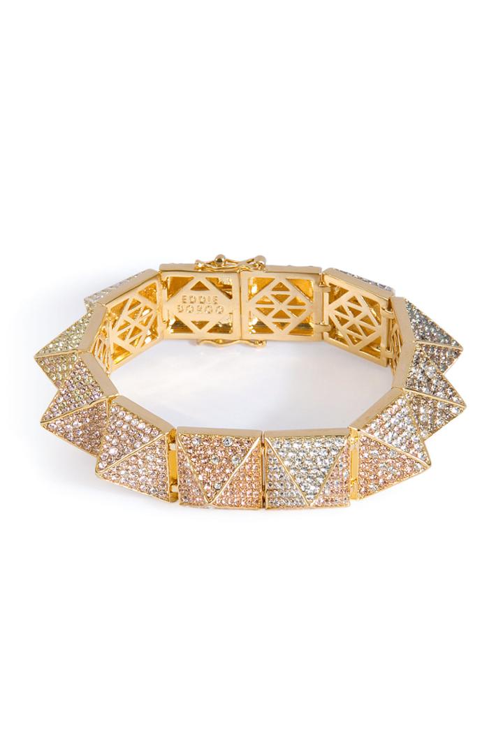 Eddie Borgo Eddie Borgo Gold-plated Pyramid Bracelet With Crystal Embellishment