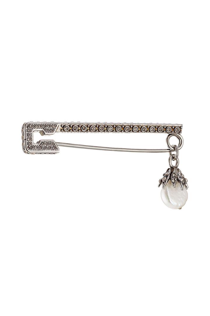Alexander Mcqueen Alexander Mcqueen Encrusted Safety Pin Brooch