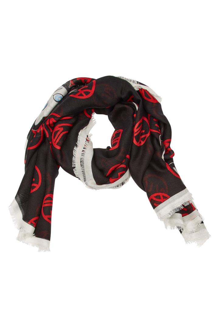 Karl Lagerfeld Karl Lagerfeld K/tokyo Printed Scarf With Cashmere