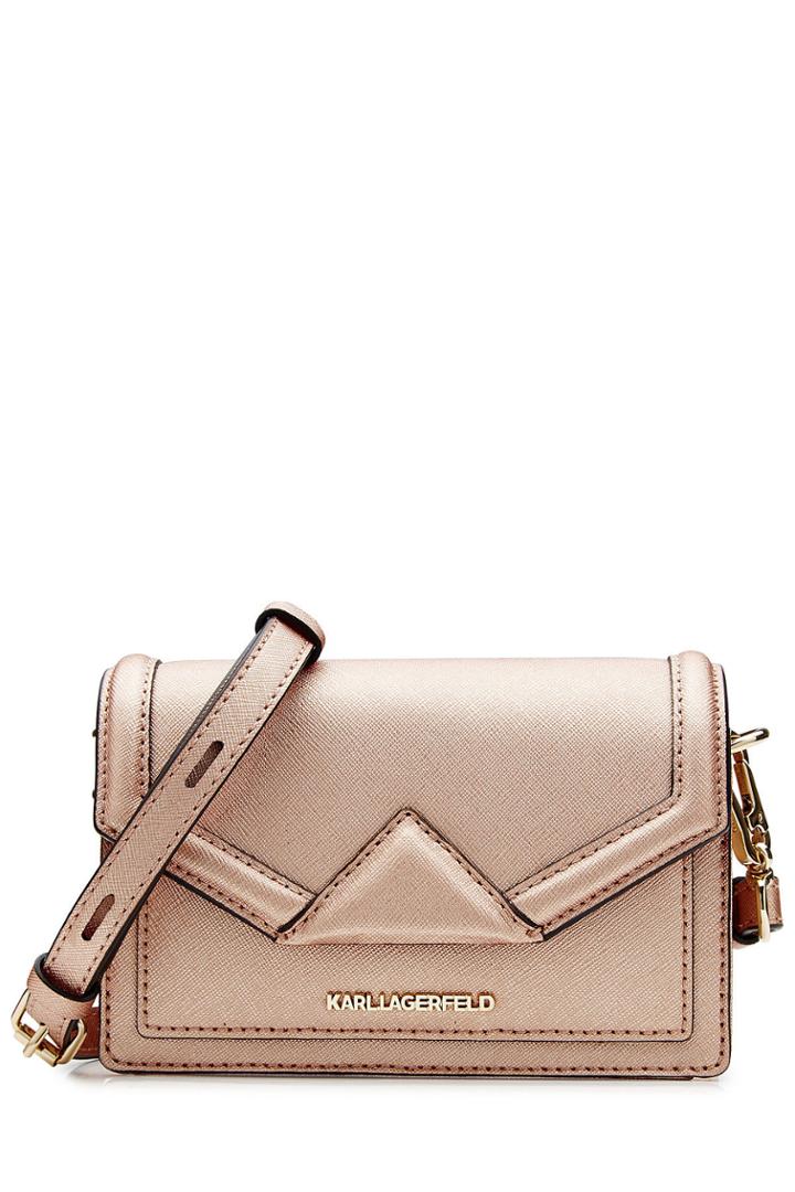 Karl Lagerfeld Karl Lagerfeld K Klassik Super Mini Leather Shoulder Bag - Pink