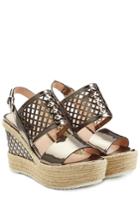 Steffen Schraut Steffen Schraut Patent Leather Wedges With Cut-out Detail - Silver