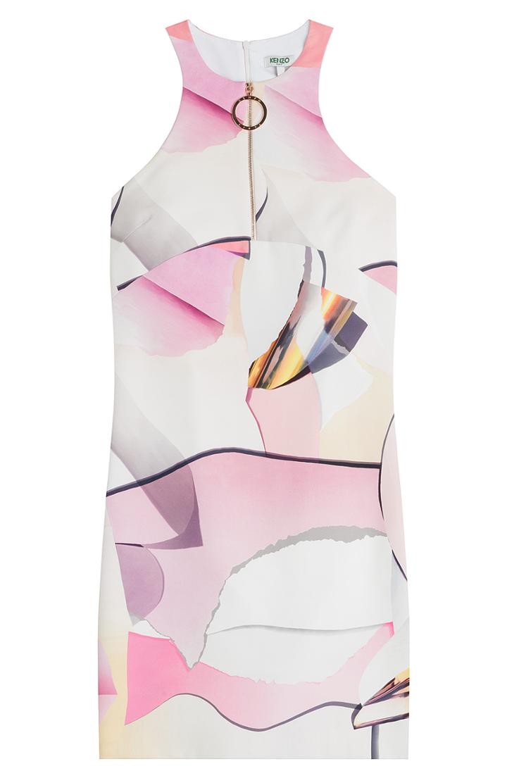 Kenzo Paper Printed Crepe Dress