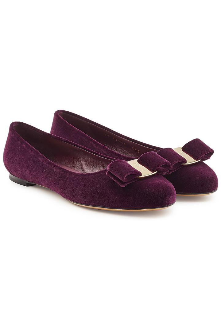 Salvatore Ferragamo Salvatore Ferragamo Varina Velvet Ballerinas