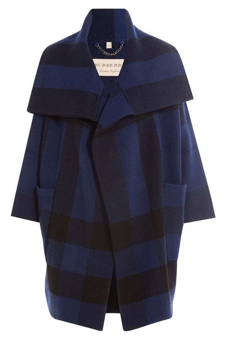 Burberry London Burberry London Printed Coat With Wool And Cashmere - Blue
