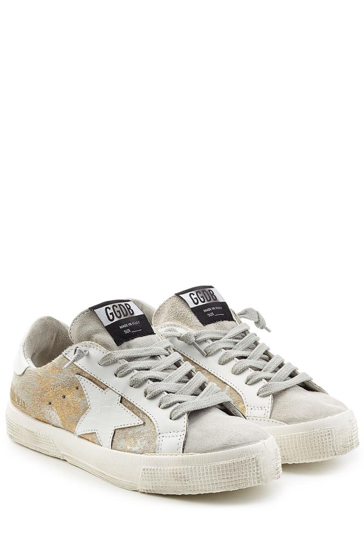 Golden Goose Golden Goose May Leather And Suede Sneakers