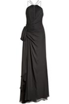 Roberto Cavalli Roberto Cavalli Silk Chiffon Floor Length Gown - Black