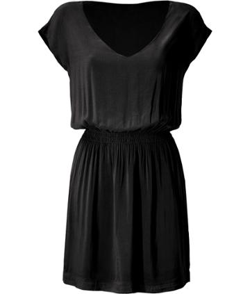 James Perse Black Elastic Waist Kimono Dress