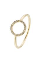 Ileana Makri Ileana Makri Little Circle 18kt Yellow Gold Ring With White Diamonds