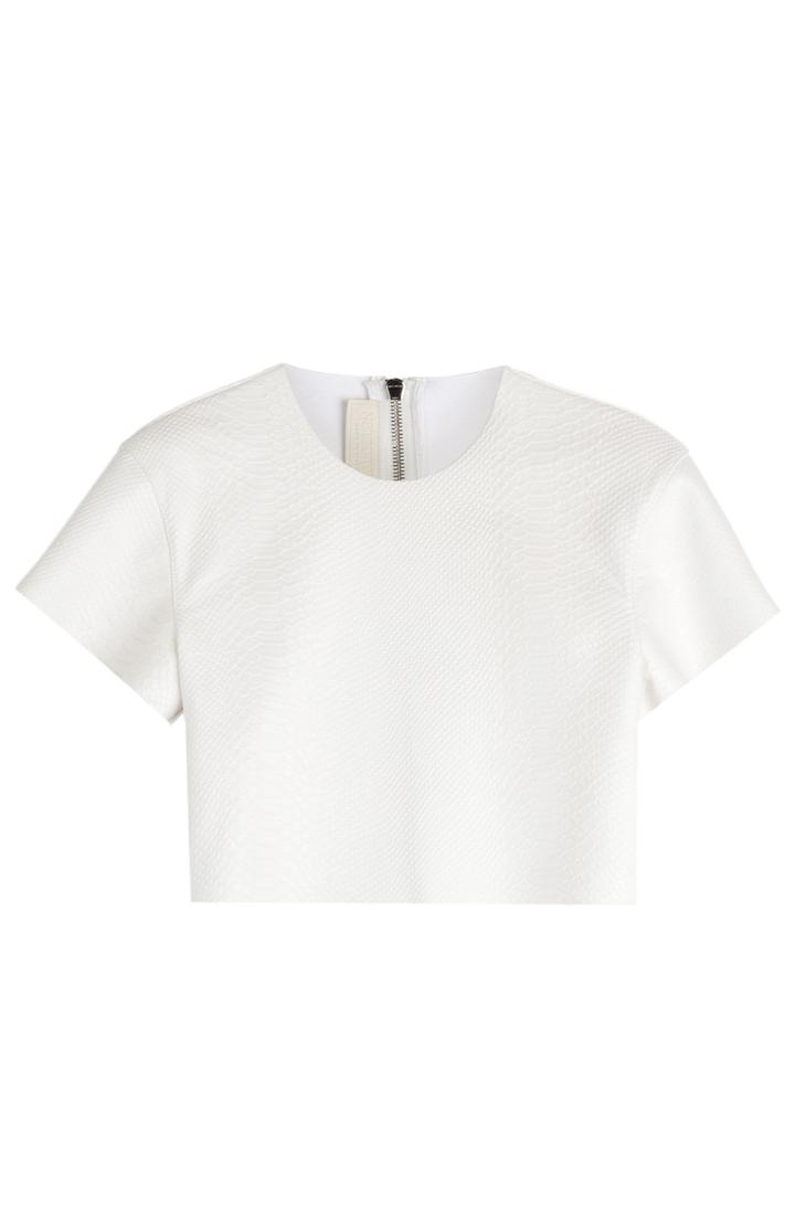 Neil Barrett Embossed Leather Crop Top