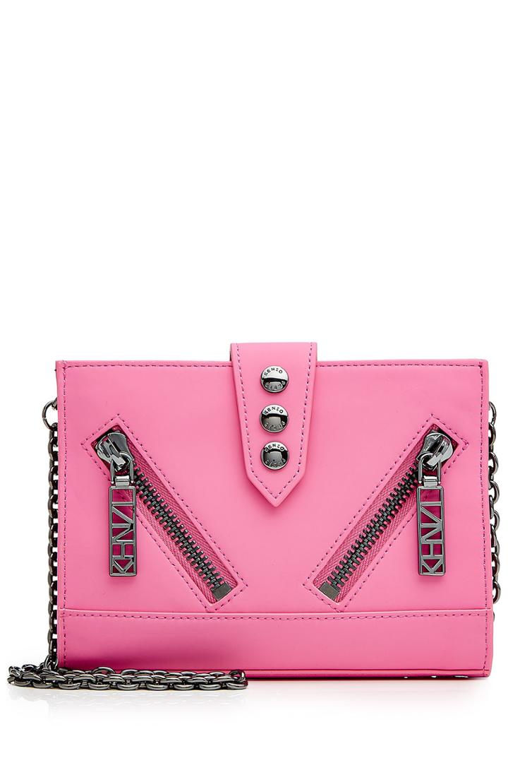 Kenzo Kenzo Leather Shoulder Bag - Magenta