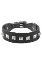 Valentino Valentino Rockstud Bracelet With Leather - Black