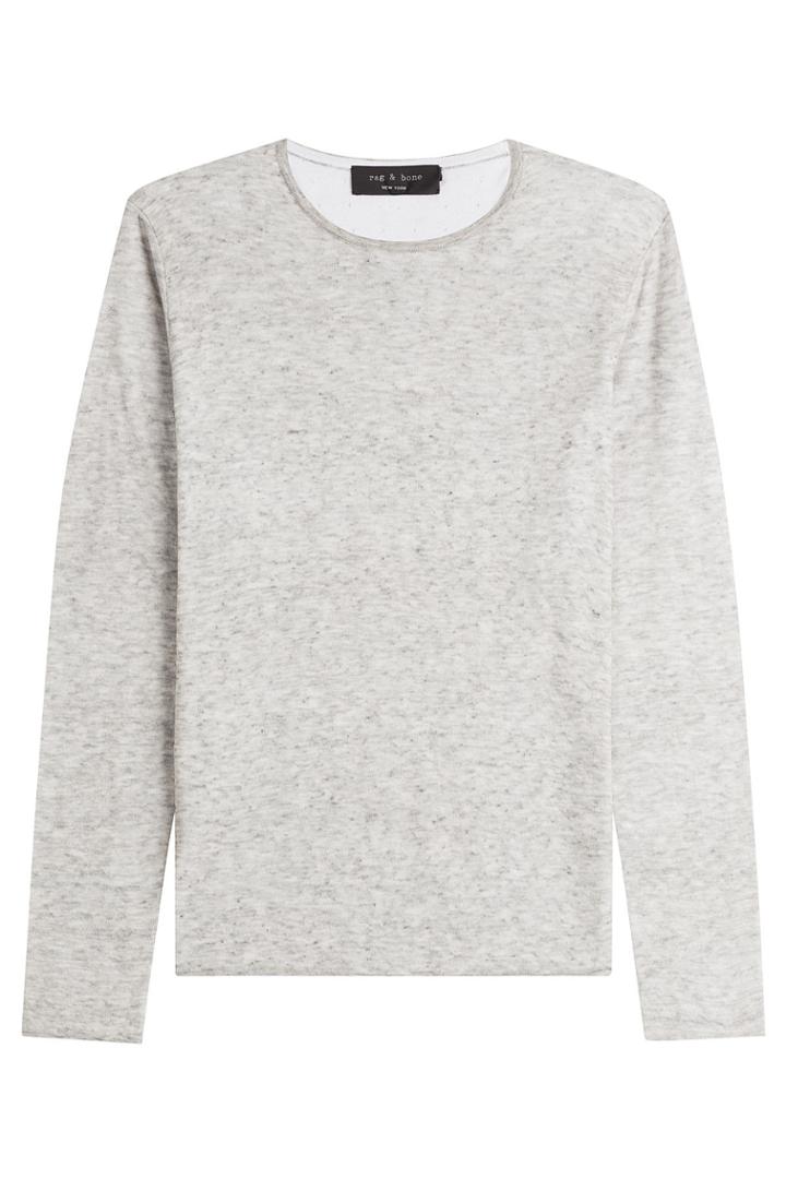 Rag & Bone Rag & Bone Layered Cotton Top With Wool - Grey