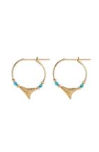 Aur Lie Bidermann Fine Jewelry Shark 18kt Yellow Gold Earrings With Turquoise
