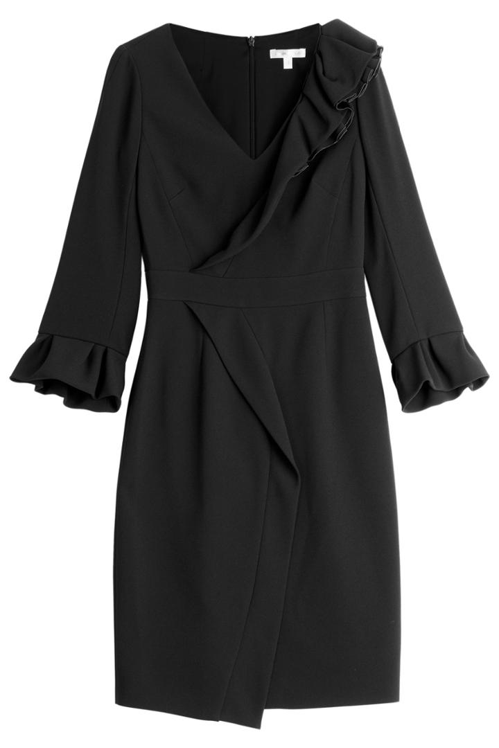 Paule Ka Paule Ka Crepe Dress With Ruffles - Black