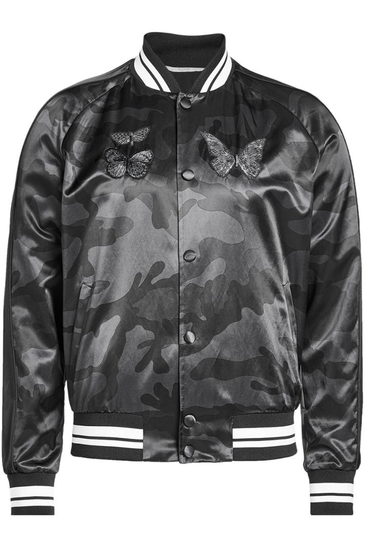 Valentino Valentino Embroidered Camouflage Bomber