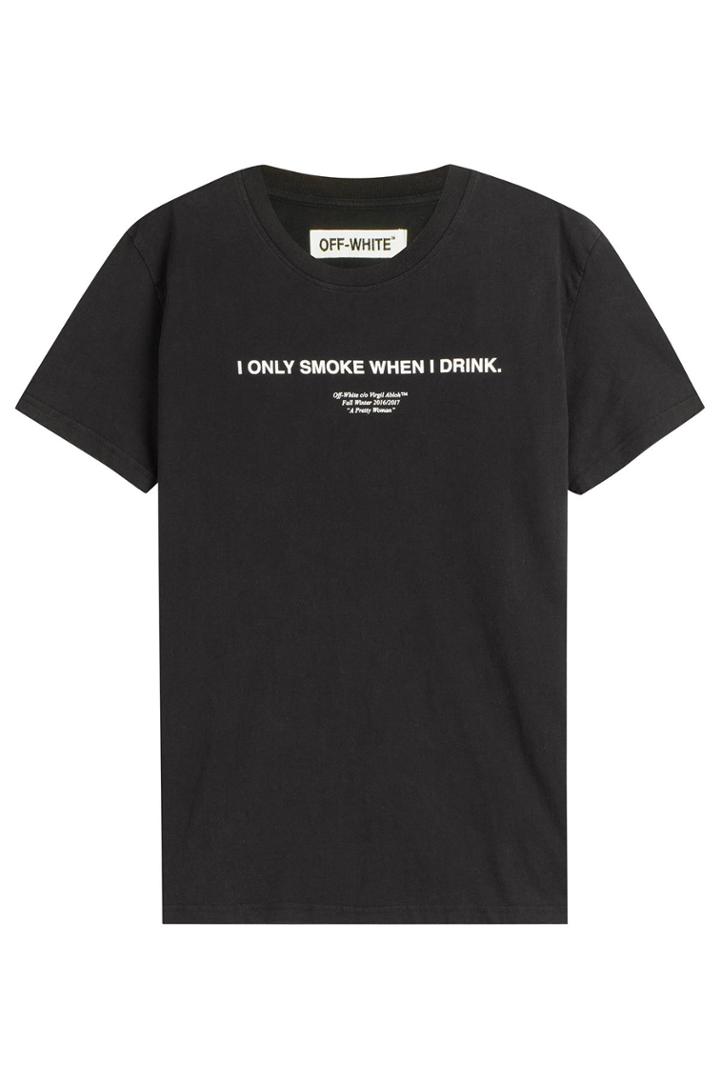 Off White Off White Printed Cotton T-shirt - Black