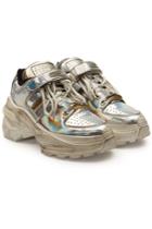 Maison Margiela Maison Margiela Metallic Leather Sneakers With Distressed Detail